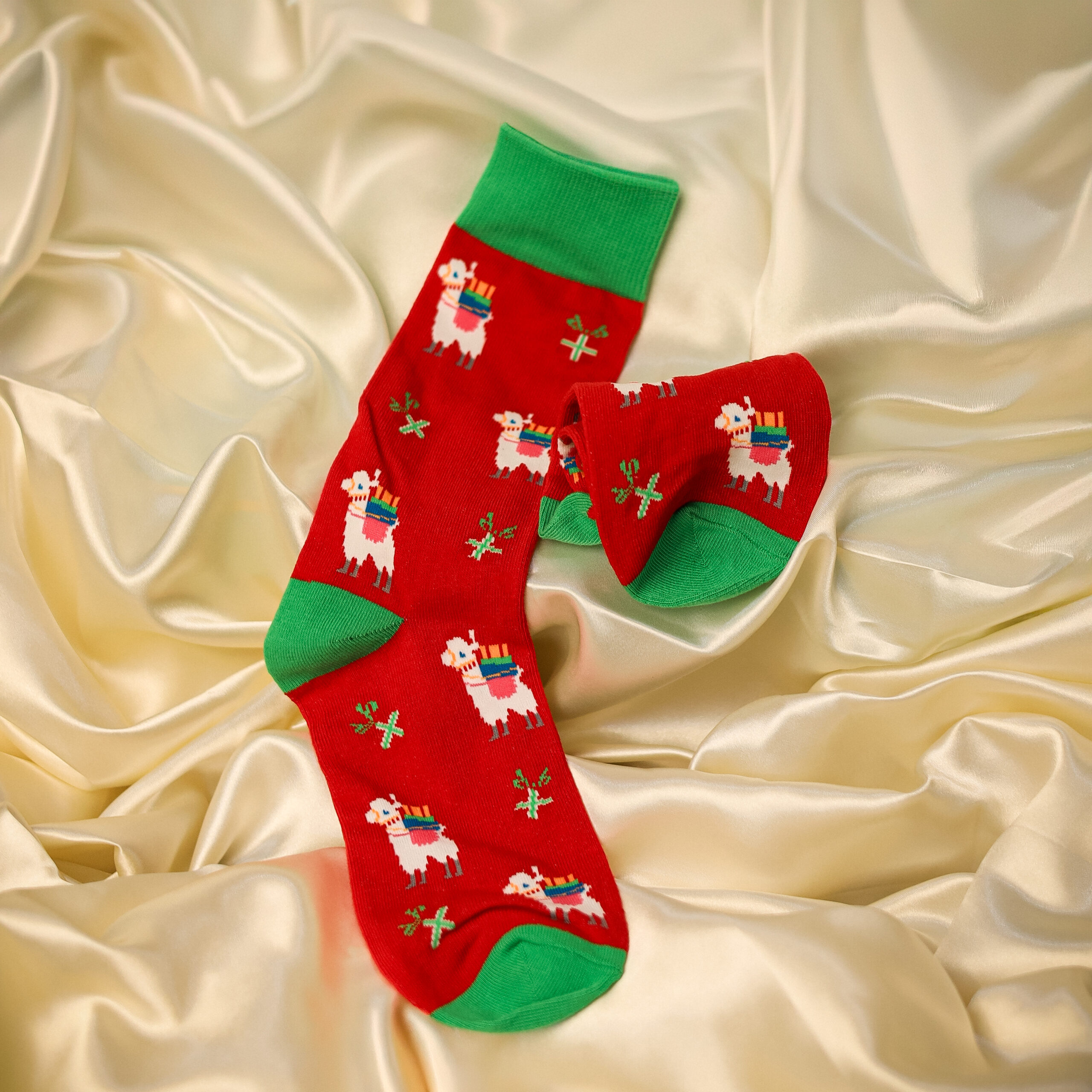 Holiday Llamas Socks