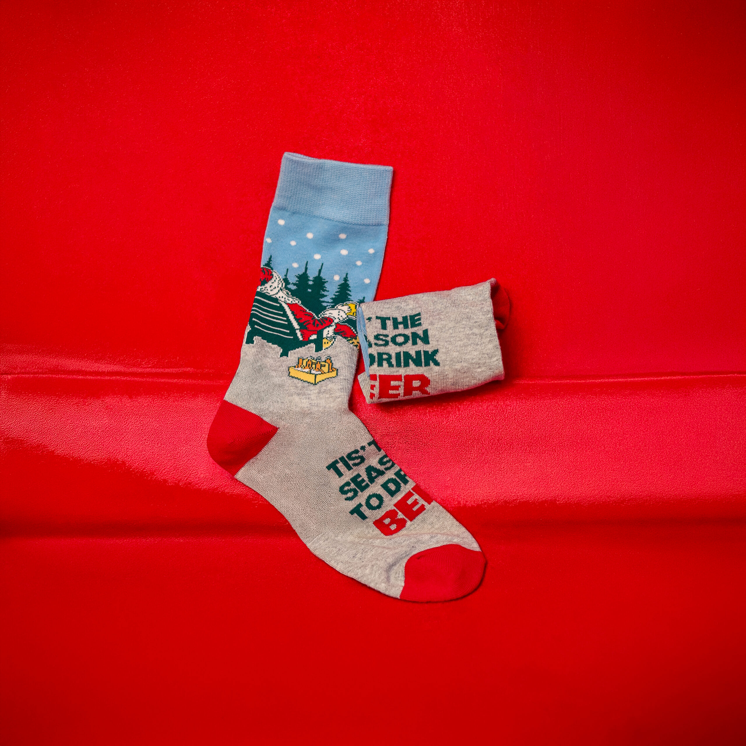 Winter Cardinal Socks