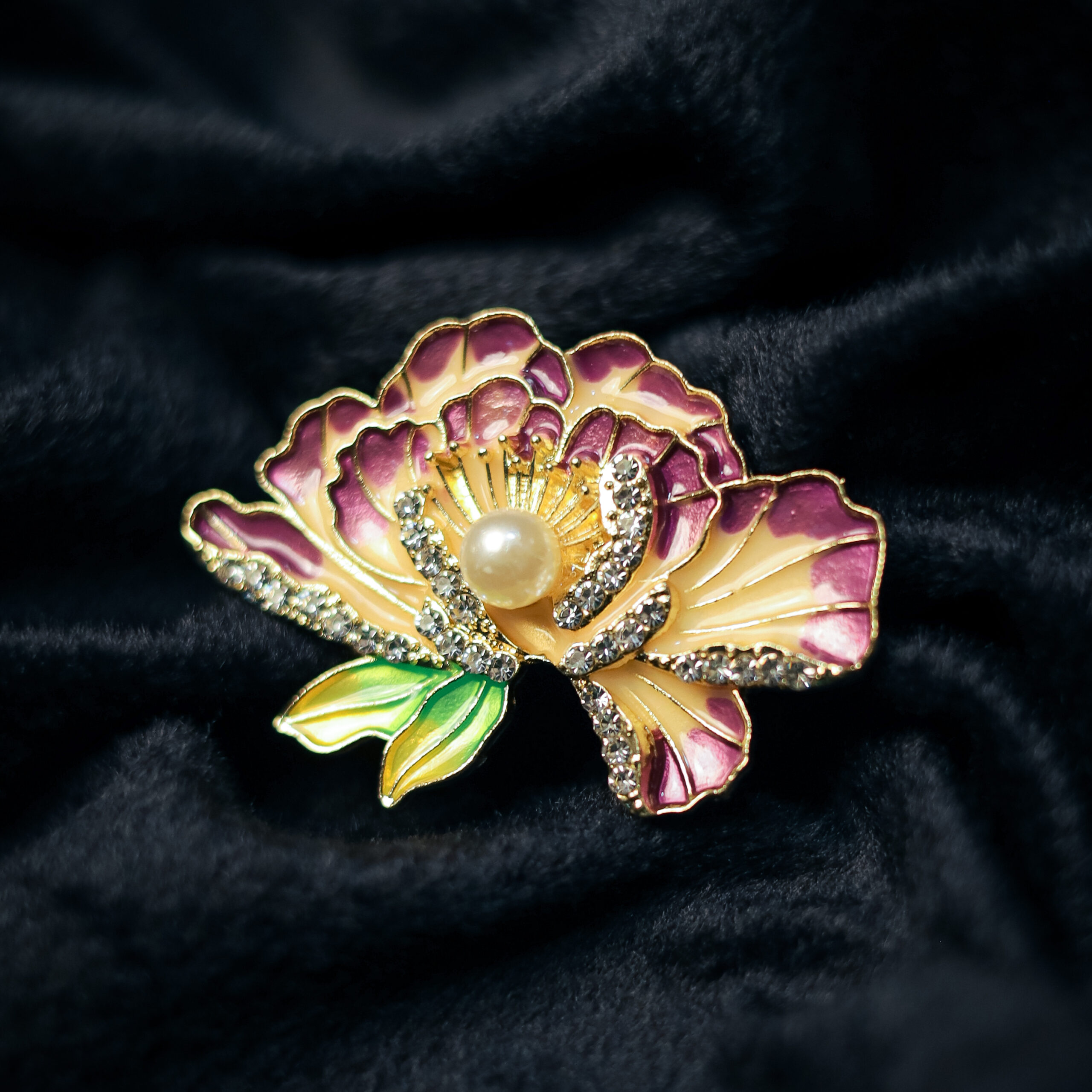 Amethyst Peony Blossom Brooch