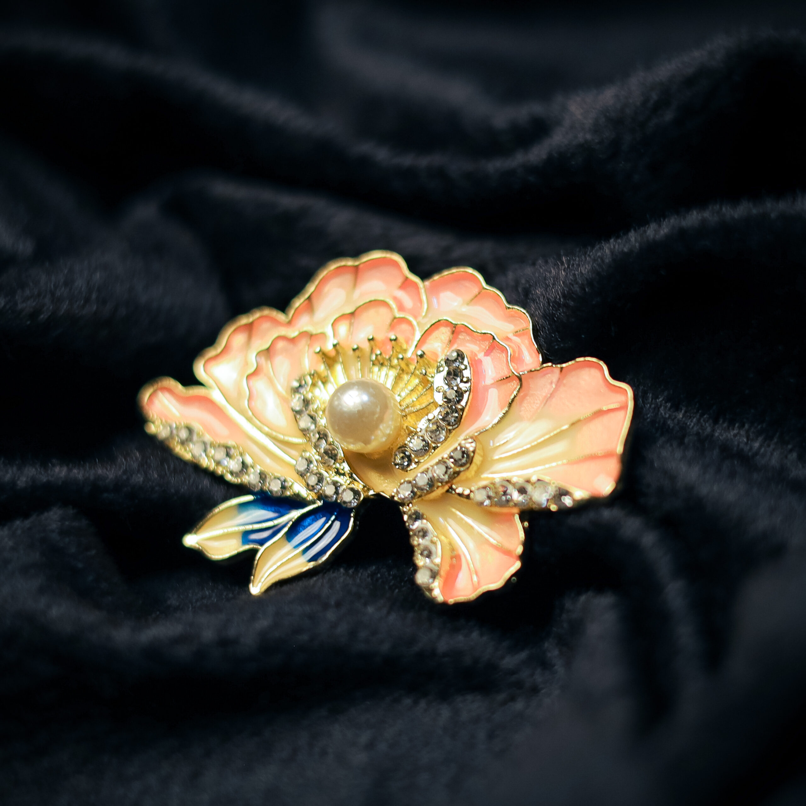Blush Peony Blossom Brooch