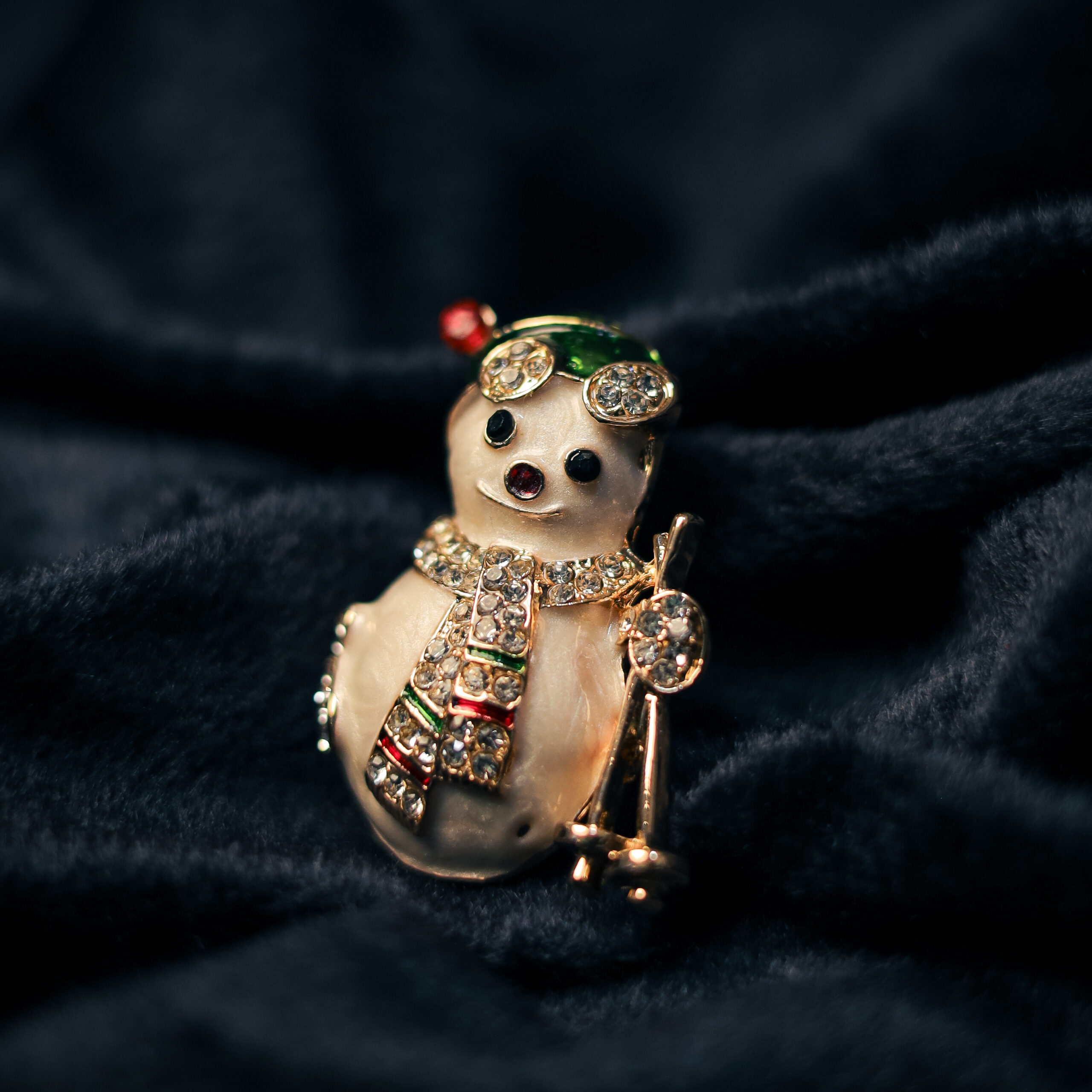 Sparkling Snowman Brooch