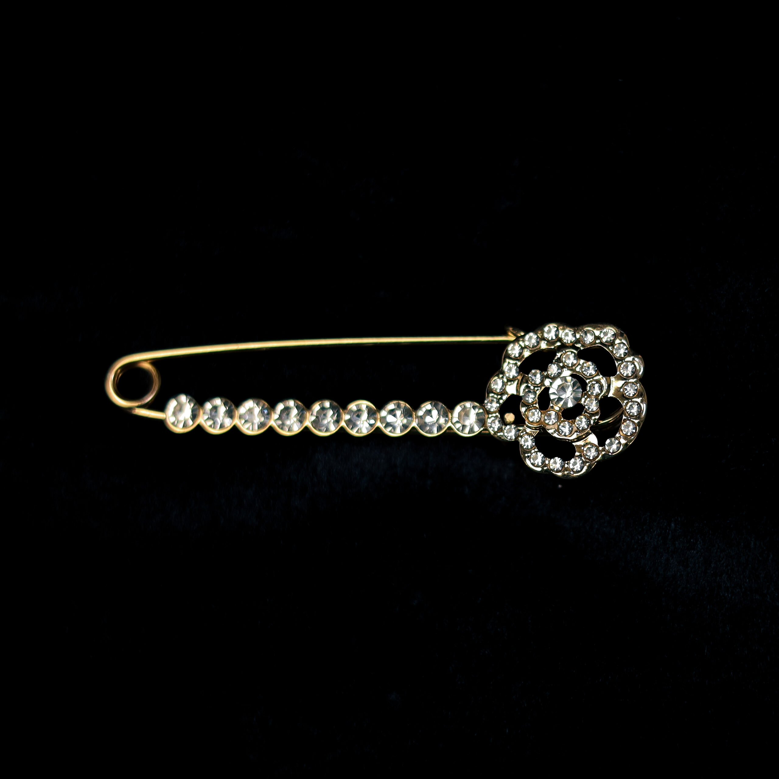 Rose Crystal Saree Pin for women